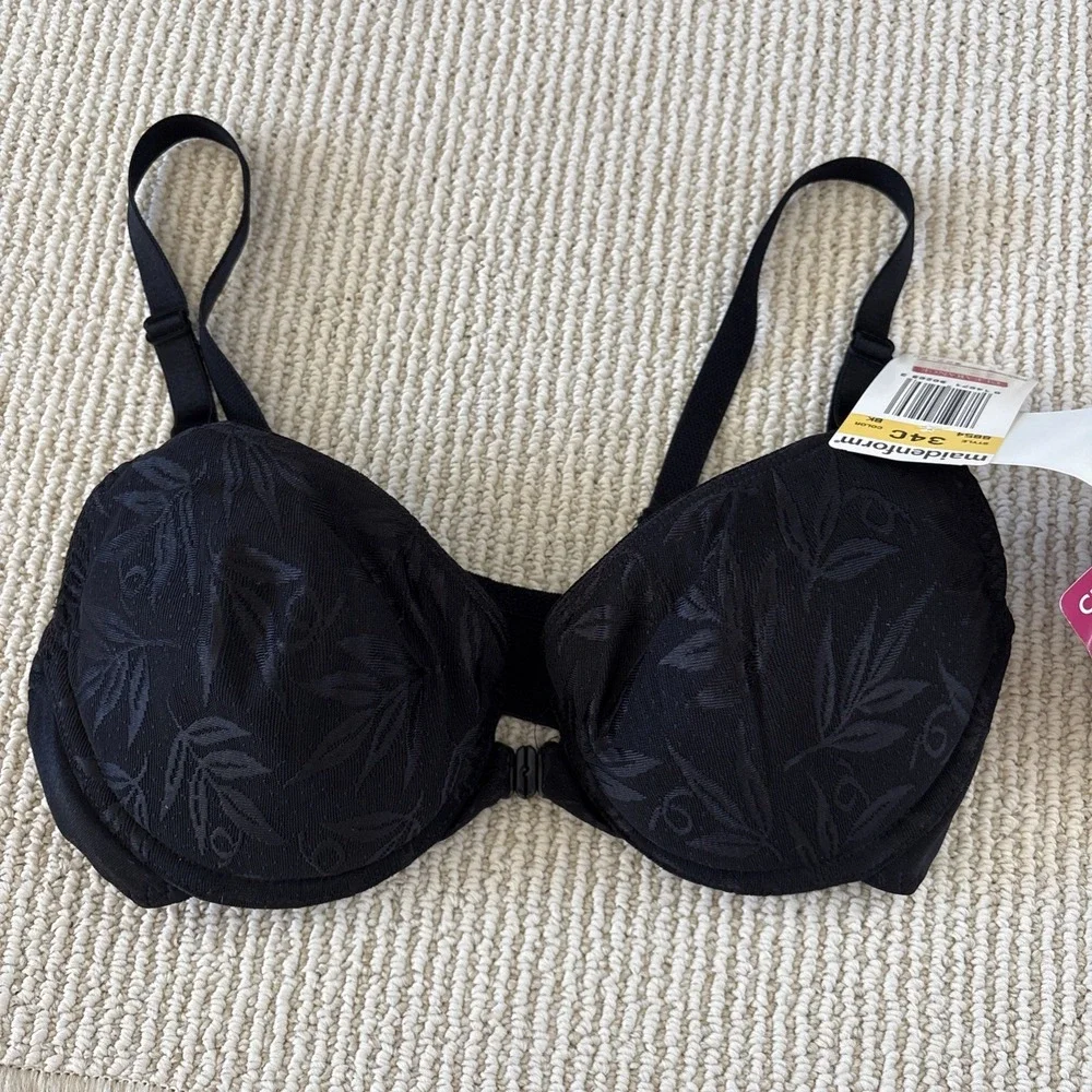 NWT MAIDENFORM FRONT CLOSE 8854 vintage Demi padded Customize It 34C push up